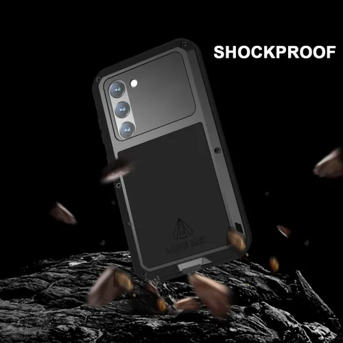 Vista 2 de LOVE MEI Funda para Samsung Galaxy S23 5G con protector de pantalla de vidrio templado, a prueba de golpes, a prueba de arañazos, híbrida de metal