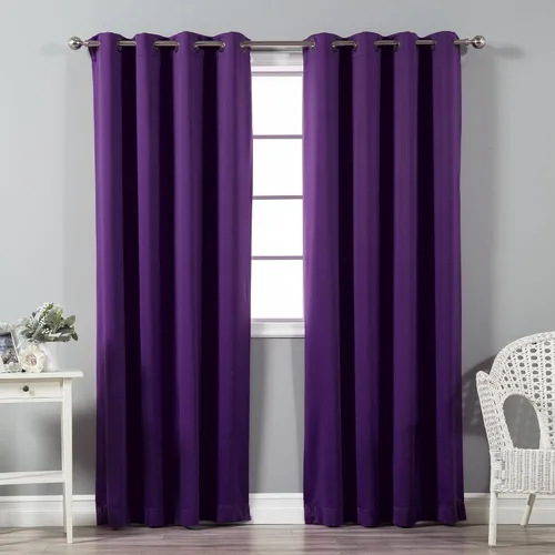 Vista 43 de Best Home Fashion Cortinas opacas aisladas térmicamente - Parte superior del ojal de bronce antiguo - 52" de ancho x 84" Largo - (Juego de 2 Paneles)