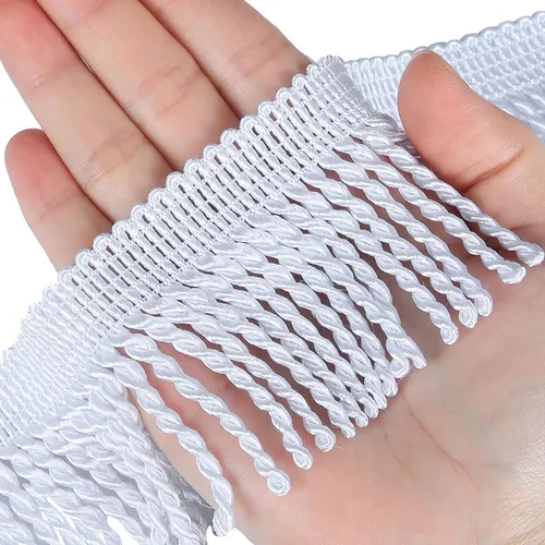 Vista 21 de Cortina de flecos de lingotes de 5 yardas/2.5 pulgadas, adornos de tela con flecos para el hogar, accesorios de costura para manualidades, ropa