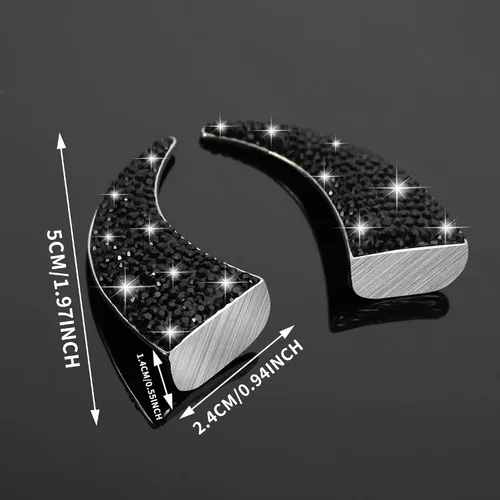 Vista 2 de WINKA Bling Devil Bull Horn 3D - Calcomanías decorativas brillantes para el interior del automóvil, para salpicadero, camión, motocicleta