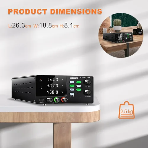 Vista 9 de NICE-POWER Fuente de alimentación de CC variable, 15V 30A 450W de conmutación de alta potencia Fuente de alimentación de banco regulada de CC