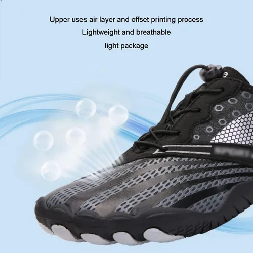 Vista 3 de JUEMISSA Zapatos de correr de pie ancho para mujer, zapatos descalzos para interiores, zapatos de fitness, transpirables, antideslizantes, tenis