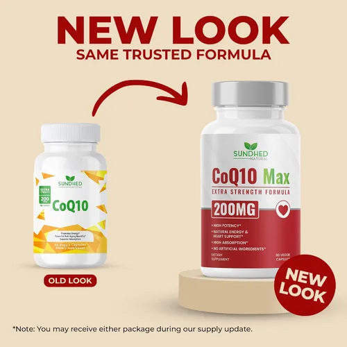 Vista 2 de CoQ10 200mg Vegano, Ultra CoQ10 - Suplementos de coenzima Q10 de ultra alta absorción - Suplemento antioxidante para la salud vascular y cardíaca