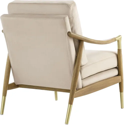 Vista 7 de Modway Langford - Sillón de terciopelo resistente a las manchas, silla de terciopelo moderna de mediados de siglo con marco de madera, silla