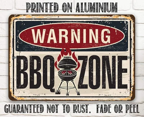 Vista 8 de Letreros de metal duradero para uso en interiores y exteriores, letreros y decoración de barbacoa, decoración y regalo de gran parrilla y barbacoa