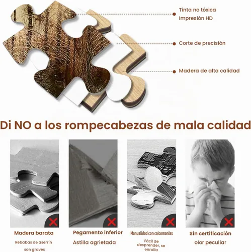 Vista 3 de WOZUIBAN Rompecabezas clásico para adultos, rompecabezas de madera de 1000 piezas, rompecabezas de madera, mapa del bosque, oso, decoración moderna