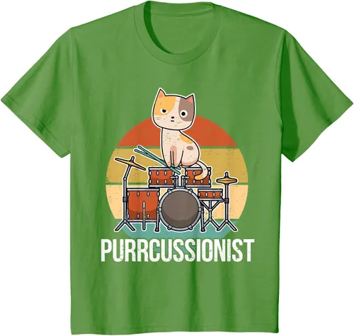 Vista 63 de Funny Percussion Drummer Drumming Drums Saying I Kitten Cat Camiseta, Negro, S