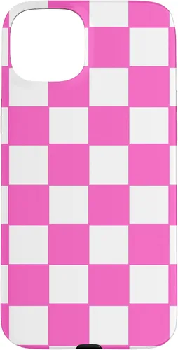 Vista 9 de Funda de tablero de ajedrez clásica a cuadros rosa y blanco para iPhone 16