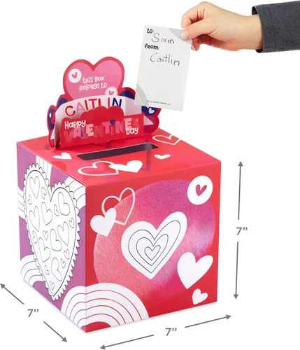 Vista 3 de Hallmark Buzón desplegable para el día de San Valentín con tarjetas y calcomanías para intercambio en el aula