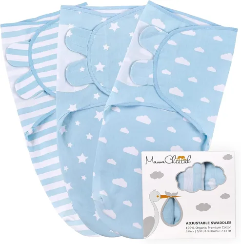 Vista 30 de Mama Cheetah Saco de envolver para bebés prematuros, saco de dormir orgánico para bebés prematuros, manta para envolver prematuros, envolturas