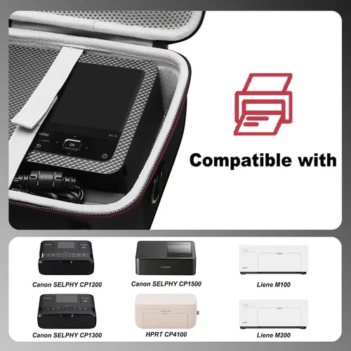 Vista 2 de LTGEM - Funda de impresora portátil compatible con Canon Selphy CP1500/CP1300 impresora fotográfica compacta, bolsa de almacenamiento de viaje