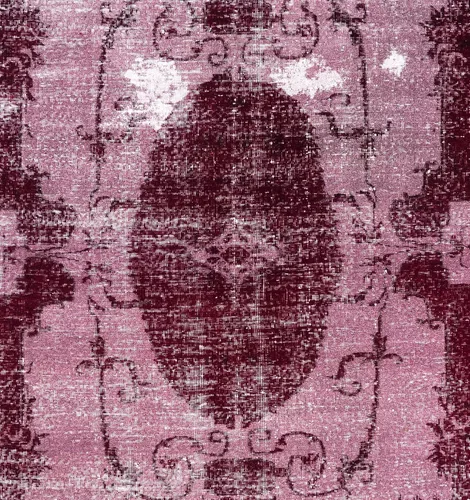 Vista 3 de 6.9x10.7 Ft Handmade Medallion Design Vintage Turkish Area Rug Over-Dyed in Red, Ideal 4 Modern Interiors. A321