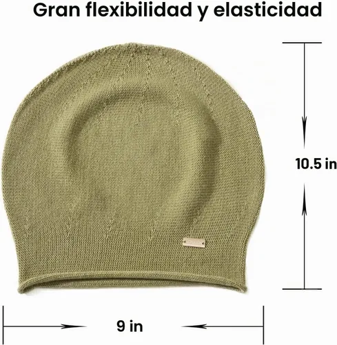 Vista 4 de jaxmonoy Slouchy Knit Beanie Hat for Women Winter Soft Warm Ladies Laightweight Slouch Knitted Skull Beanies Cap Verde aguacate
