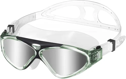 Vista 10 de OutdoorMaster Máscara de natación - Máscara de natación de visión amplia y gafas antivaho impermeable A-Negro