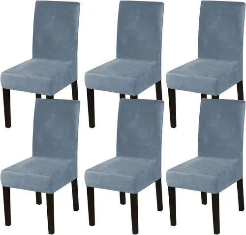 Vista 56 de Turquoize - Juego de 2 fundas elásticas para sillas de comedor, fundas lavables removibles para sillas de comedor, fundas de asiento para sillas
