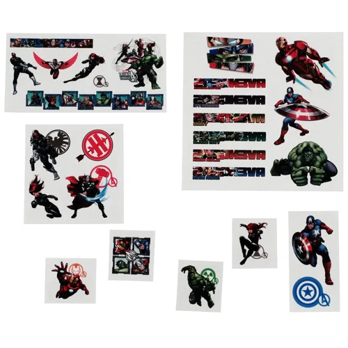 Vista 2 de Marvel Avengers ensambla 25 tatuajes temporales