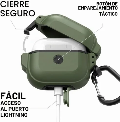 Vista 4 de Catalyst Funda de protección total para AirPods de 3ª generación 2022, funda impermeable de 330 pies para AirPods 3, funda a prueba de golpes