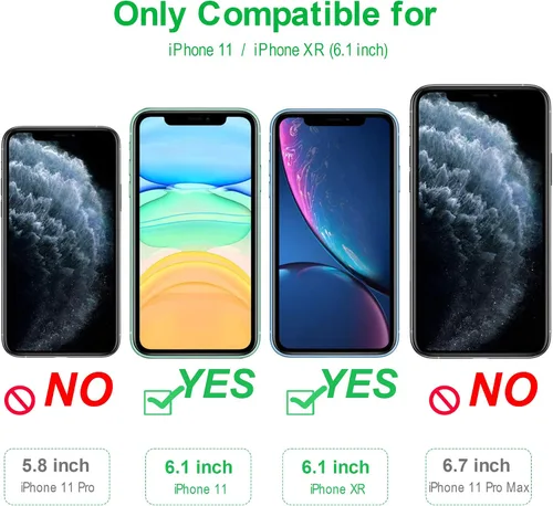 Vista 2 de Arae Protector de pantalla para iPhone Xr/iPhone 11, vidrio templado HD, antiarañazos, funciona con la mayoría de las fundas, 6.1 pulgadas, paquete