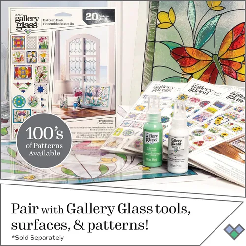 Vista 9 de Gallery Glass PROMOGGJL22 - Kit de pintura de cristal de colores de joyas, juego de pintura de vidrio de 8 piezas para manualidades y manualidades