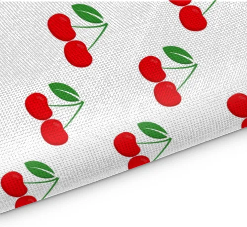 Vista 3 de Juego de 4 manteles individuales con patrón de cereza, lavables, impermeables, para decoración de mesa de comedor, 18 x 12 pulgadas