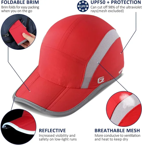Vista 2 de GADIEMKENSD Sombrero reflectante plegable para exteriores, diseño sin estructura, protección solar UPF 50+, sombreros deportivos para mujeres