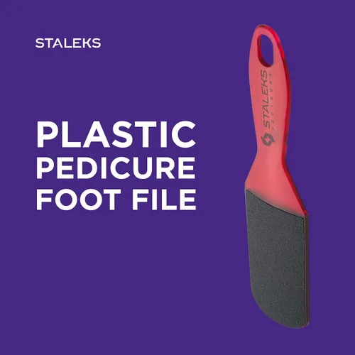 Vista 4 de STALEKS PRO Expert 10 Tipo 2 - Lima de pie de plástico (grano 80/120), herramienta ergonómica de pedicura de doble cara para callos y piel