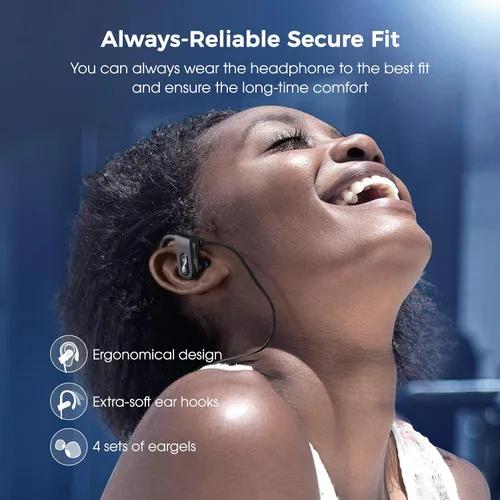 Vista 3 de Auriculares Bluetooth Lakukom, Auriculares Inalámbricos para Correr con Bajo Profundo con 16 Horas de Tiempo de Reproducción, Auriculares Bluetooth