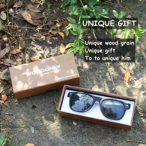 Vista 5 de Gafas de sol polarizadas clásicas de madera, regalos únicos para hombres, regalo práctico para marido, novio, padre