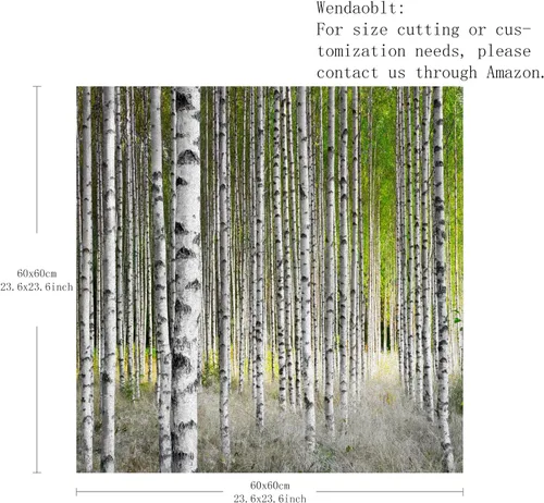 Vista 5 de Película decorativa de privacidad para ventana, control de calor, bloqueo solar, protección UV, diseño de bosque de abedul, adherencia estática