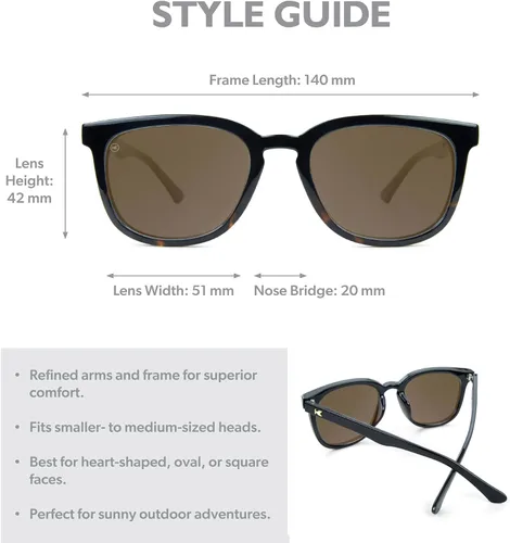 Vista 6 de Knockaround Paso Robles Polarized Square Sunglasses for Men & Women - Trendy Sunglasses - UV400 Protection