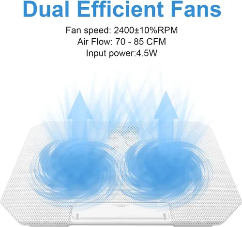 Vista 2 de Almohadilla de enfriamiento para laptop, soporte enfriador para laptop, almohadilla de enfriamiento para portátiles de juegos de 11 a 15.6 pulgadas
