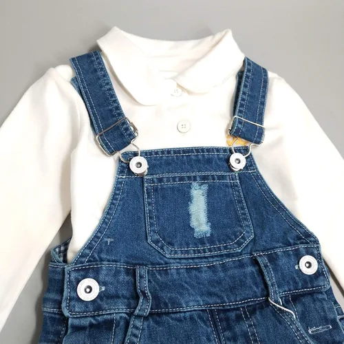Vista 10 de Conjunto de pantalones de jean para bebés y niños pequeños