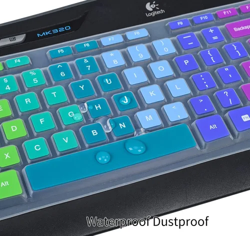 Vista 4 de Logitech K330 - Funda para teclado inalámbrico Logitech MK335 MK320, teclado de escritorio inalámbrico Logitech K330, accesorios de piel protectora