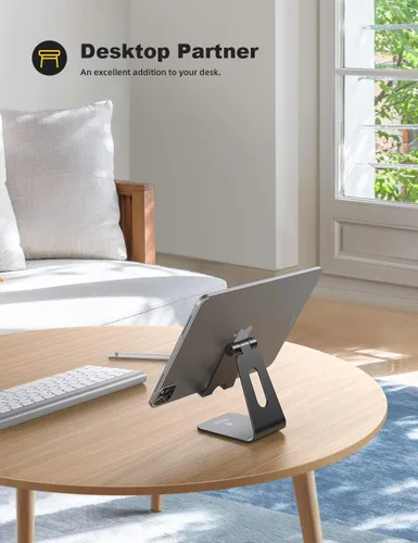 Vista 2 de Lamicall - Soporte para tablet, soporte para escritorio - Soporte de escritorio de tableta ajustable multi-ángulo, compatible con iPad Pro 11, 12.9