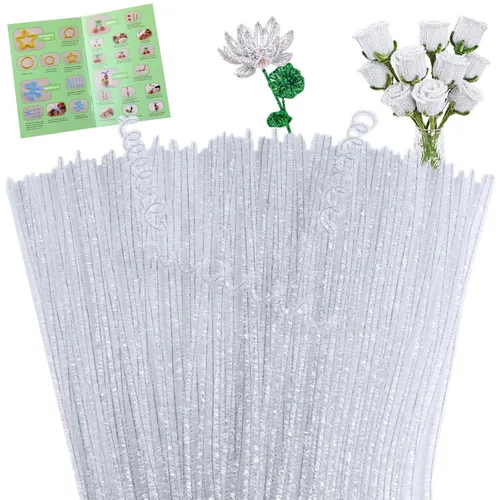 Vista 12 de Giwrmu 200 piezas 20 colores Limpiapipas para Manualidades, Limpiapipas Tallo de Chenilla, Palitos Difusos Suministros para Manualidades