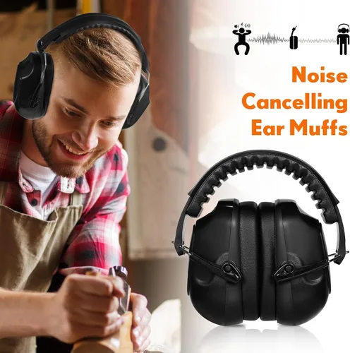Vista 5 de Yunsailing Auriculares de reducción de ruido NRR 28dB Protección auditiva Orejeras Protección Auriculares para Disparo Construcción