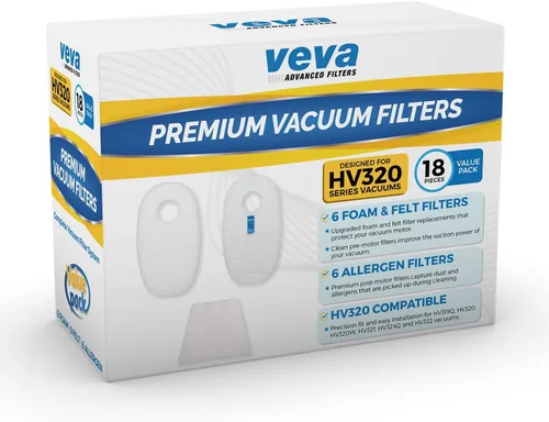 Vista 8 de VEVA Juego de filtros de vacío prémium con 6 alérgenos, 6 espumas, 6 filtros de fieltro para aspiradoras Shark Rocket Modelo HV319Q, 320, 321, 322