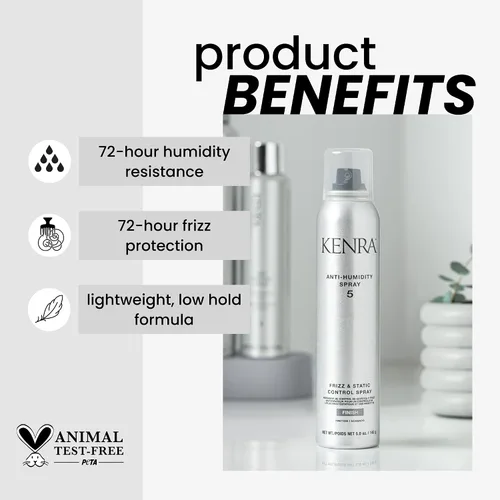 Vista 2 de Kenra Anti-Humidity Spray 5 Frizz & Static Control Spray 72-Hour Humidity Resistance & Protection Lightweight, Low Hold Formula Thermal