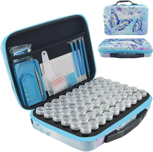 Vista 11 de Contenedores de almacenamiento de pintura de diamantes, 30 ranuras para accesorios de pintura de diamantes y herramientas para estuche organizador