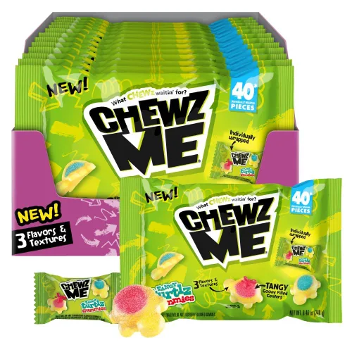 Vista 10 de ChewzMe Tangy Turtlz - Gomitas rellenas de gelatina con forma de tortuga envueltas individualmente en varios sabores, 8.46 onzas (paquete de 1)