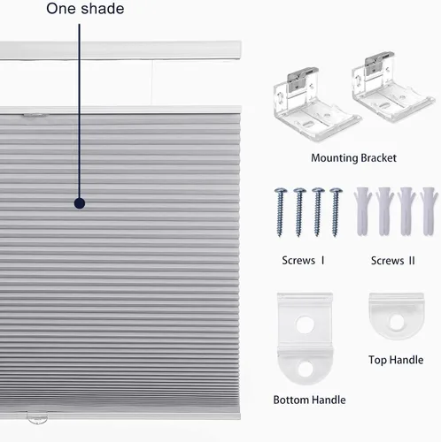 Vista 4 de Persianas celulares sin cordones con filtro de luz personalizado, persianas para oscurecer la habitación, 17 pulgadas de ancho x 36 pulgadas de Beige