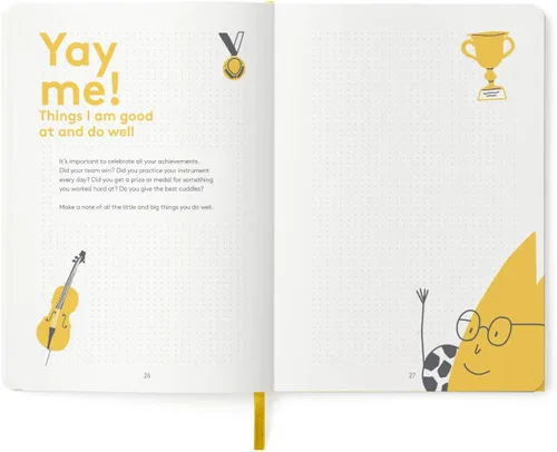 Vista 4 de HappyMe - Diario de gratitud para niños con indicaciones diarias, cuaderno de escritura para expresar pensamientos y sentimientos, mentalidad