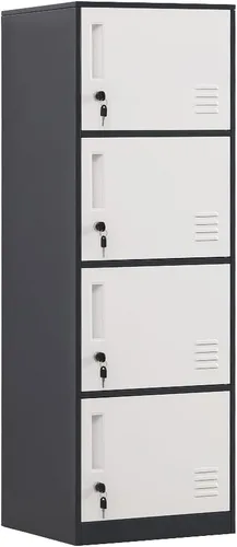 Vista 13 de Armario de almacenamiento de metal para oficina, hogar, gimnasio, escuela, gabinete de acero para almacenamiento de archivos, juguetes, zapatos