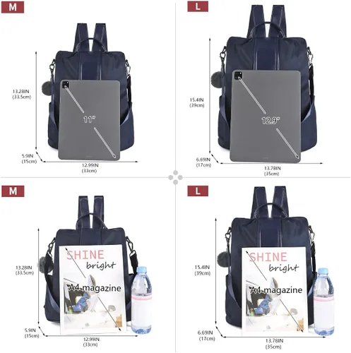 Vista 2 de Mochila impermeable liviana de nailon antirrobo para mujer