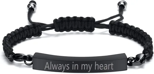 Vista 10 de Hisatan Personalized Urn Bracelet for Ashes, Cremation Jewelry Keepsakes for Ashes for Women Men, Handmade Woven Rope Adjustable Ashes Holder