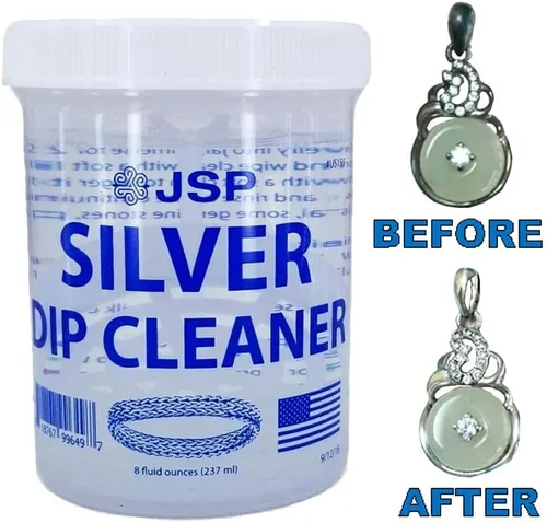 Vista 2 de Silver Dip - Limpiador antideslustre para joyas y cubiertos, 8 onzas líquidas, suave, fácil de usar con bandeja