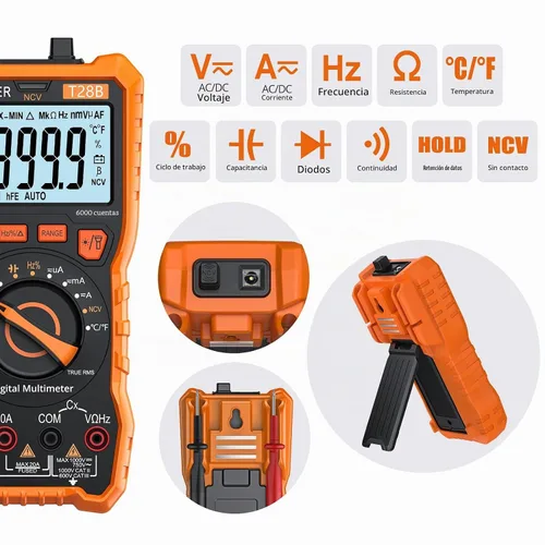 Vista 2 de Proster Multímetro Digital 6000 Count - TRMS Voltímetro Multímetro Digital de Rango Automático Probador, Detector NCV Medidor de Corriente y Voltaje