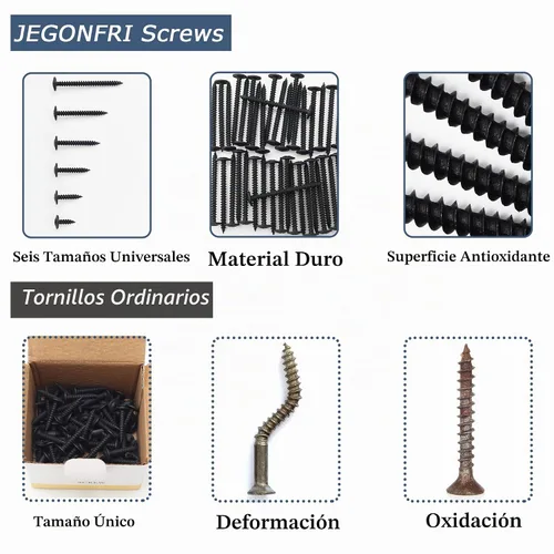 Vista 5 de JEGONFRI #8 Kit surtido de tornillos de madera negra con cabeza de armadura modificada, 132