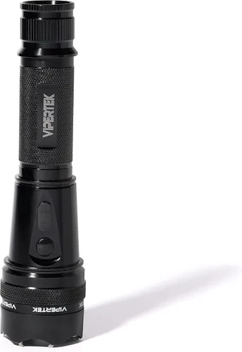 Vista 4 de Arma paralizante Vipertek VTS-195 de aluminio resistente serie 980,000,000, recargable con linterna táctica LED