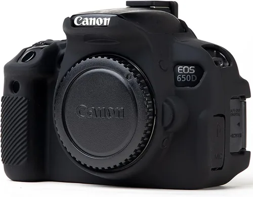 Vista 4 de Cubierta de cámara de silicona segura profesional Carcasa protectora de goma para Canon EOS 600D 650D 700D DSLR estuche de cámara (negro)